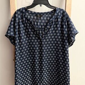 Banana Republic Dark Blue Floral Blouse
